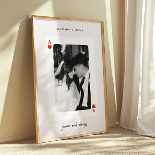 Poster Photo de mariage moderne du couple As de cœur