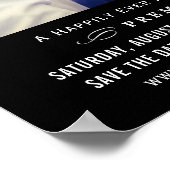 Poster Photo de mariage noir unique Enregistrez la date d (Coin)