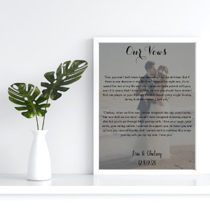 Poster photo de mariage personnalisé avec des voeux de ma