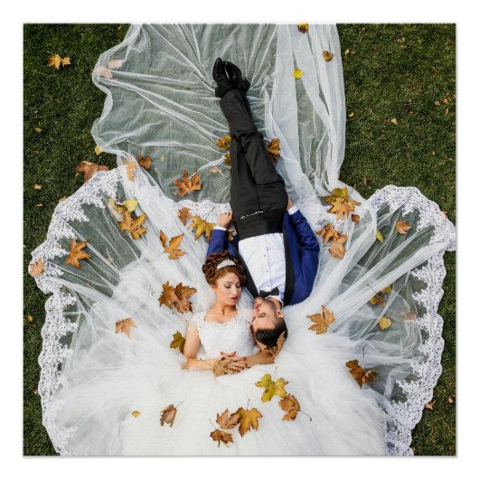 Poster Photo de mariage personnalisée (Devant)