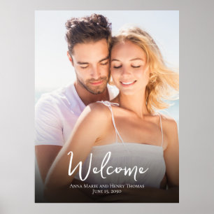 Poster Photo de mariage simple calligraphie moderne minim