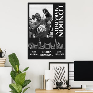 Poster Photo de médaille personnalisée du marathon de Lon