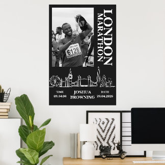 Poster Photo de médaille personnalisée du marathon de Lon