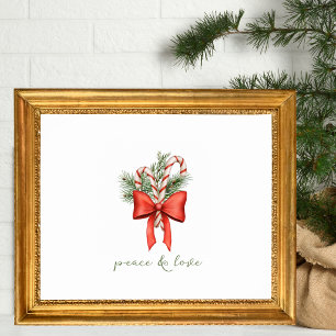 Poster Photo de Noël de l'arche de la canne à bonbons vin