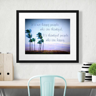 Poster Photo de palmiers d'Hawaï Citation de personnes re