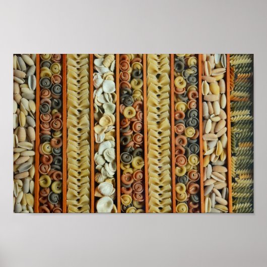 Poster Photo de pâtes colorées (Devant)