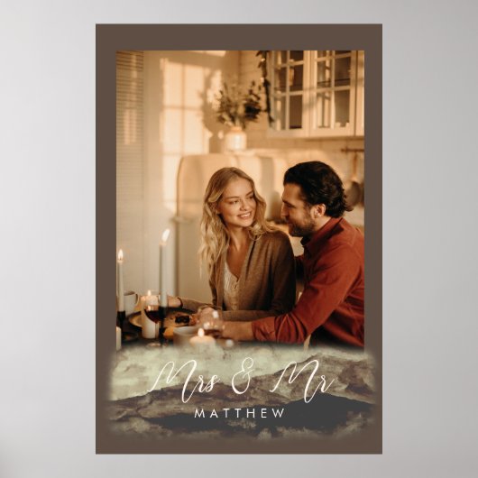 Poster Photo de paysage rocheux de jeunes mariés Mme&M. R (Devant)