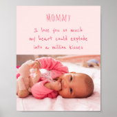 Poster Photo de petite fille et mots mignons pour maman (Devant)