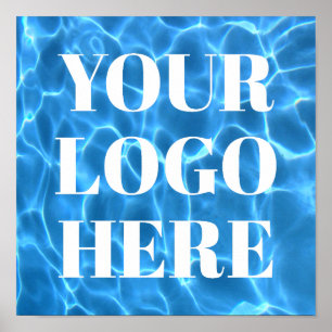 Poster Photo de piscine Aqua Blue pour votre logo