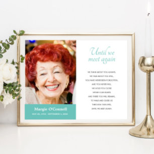 Poster Photo de poème funéraire Turquoise jusqu'à ce que