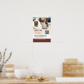 Poster Photo de promo de l'auteur avec QR code moderne (Cuisine)