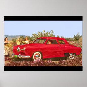Poster Photo de publicité pour voiture de 1950