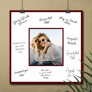 Poster Photo de remise de diplôme Autographe Marron foncé