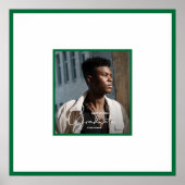 Poster Photo de remise de diplôme avec bordure verte pour (Devant)