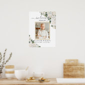 Poster Photo de roses blanches florales funéraires mémori (Cuisine)