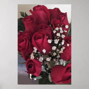 Poster Photo de roses rouges