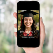 Poster Photo de script moderne Bienvenue à la fête de rem