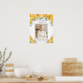 Poster Photo de souvenir funéraire floral jaune (Cuisine)