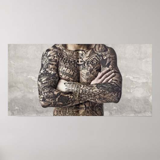Poster Photo de tatouage corporel masculin (Devant)