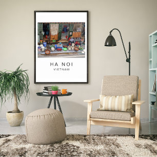 Poster Photo de voyage de rue de Hanoi Vietnam Nourriture