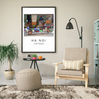 Poster Photo de voyage de rue de Hanoi Vietnam Nourriture
