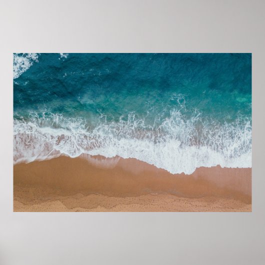 Poster photo Deep Blue Ocean Beach Waves (Devant)