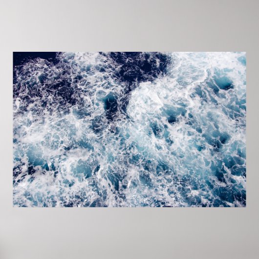 Poster photo Deep Blue Ocean Waves (Devant)