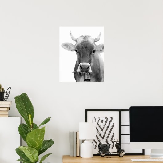 Poster Photo d'élevage de vache noir et blanc (Bureau à domicile)