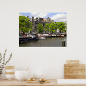 Poster photo des maisons du canal d'Amsterdam (Cuisine)