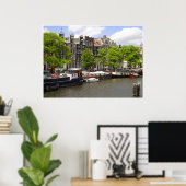 Poster photo des maisons du canal d'Amsterdam (Bureau à domicile)