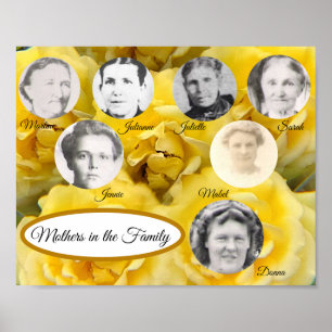 Poster photo des mères des roses jaunes dans la fa