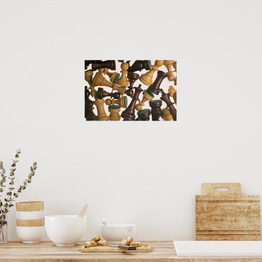 Poster Photo des pièces d'échecs (Cuisine)