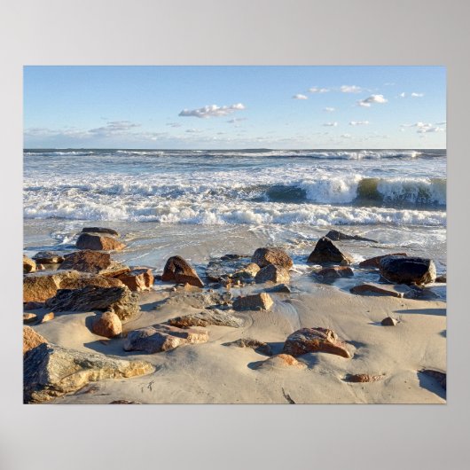 Poster Photo des vagues de l'océan Atlantique (Devant)