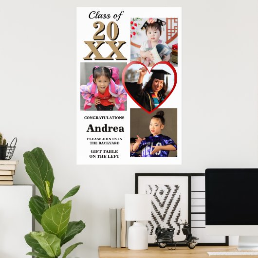 Poster Photo Display Through The Years Graduation Party (Bureau à domicile)