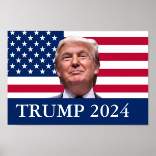 Poster Photo Donald Trump - Président 2024