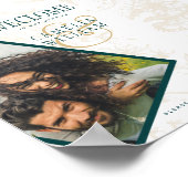 Poster PHOTO D'OR TURQUOISE BOTANIQUE Mariage BIENVENUE (Coin)
