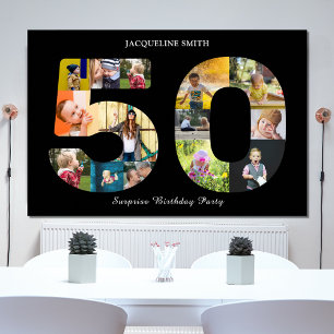 Poster Photo du 50e anniversaire de la fête Collage noir
