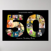 Poster Photo du 50e anniversaire de la fête Collage noir  (Devant)