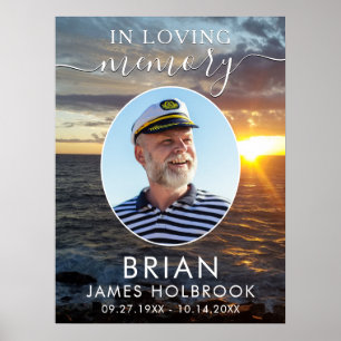Poster Photo du coucher de soleil sur l'océan en mémoire.