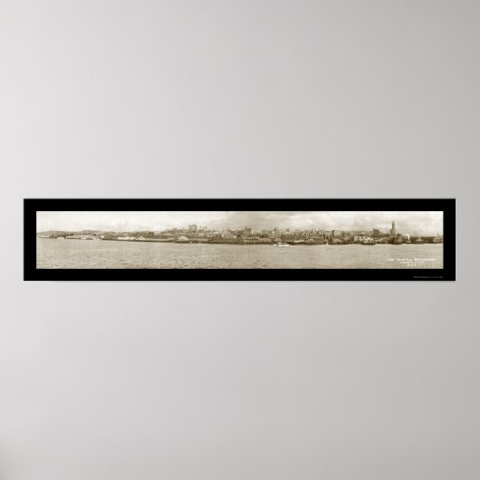 Poster Photo du front de mer de Seattle WA 1917 (Devant)