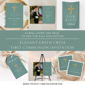 Poster Photo du garçon First Communion Green