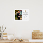 Poster Photo du garçon Première communion Dusty Blue Welc (Cuisine)