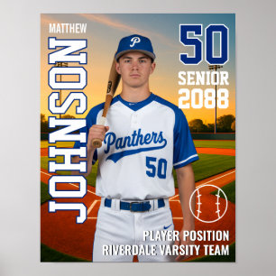 Poster Photo du joueur MVP de l'équipe de baseball senior