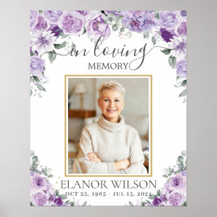 Poster Photo du mémorial des funérailles florales violett