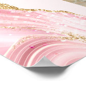 Poster Photo du parti Bat mitzvah de l'Agate rose chic (Coin)