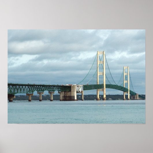 Poster Photo du pont Mackinac du Michigan (Devant)