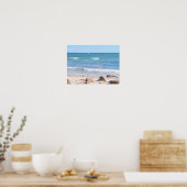 Poster Photo du rivage de l'océan Atlantique bleu (Cuisine)
