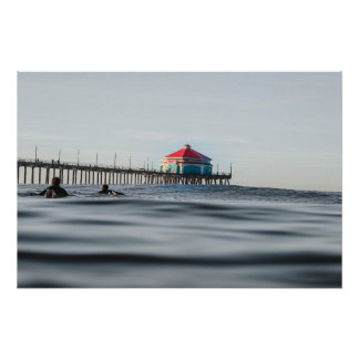 Poster Photo du surfeur de Huntington Beach Pier Photo