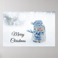 Photo d'un mignon bonhomme de neige en hiver - Noë