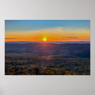 Poster photo d'une forêt automnale montagneuse, montagnes